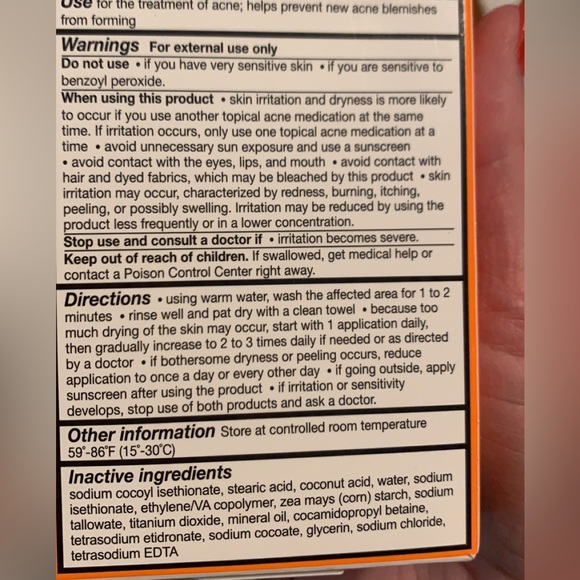10% Benzoyl Peroxide soap no longer sold in USA - Picture 3 of 4